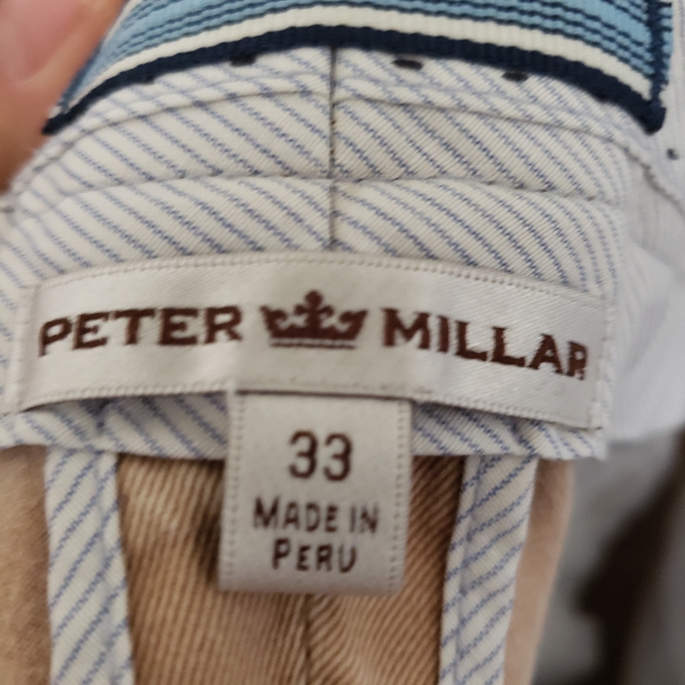 Peter Millar Shorts Mens Size 33 Tan Dad Chino Pima Cotton - Picture 9 of 10